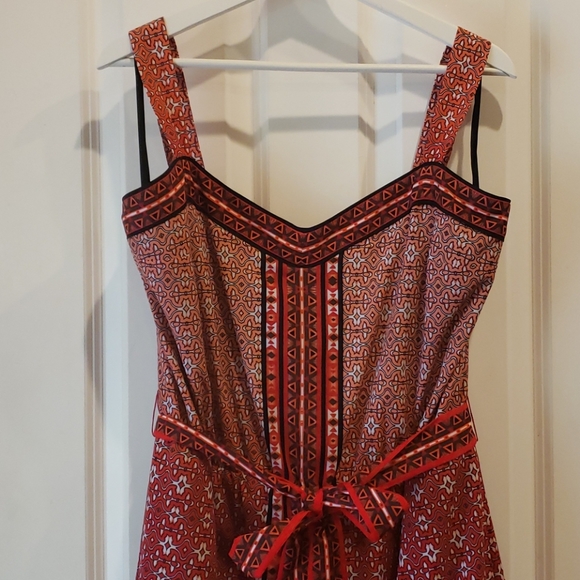 WHBM Red Labyrinth Print Chemise Dress sz XL - Picture 4 of 10